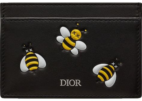 Dior x Kaws Card Holder Yellow Bees Black 